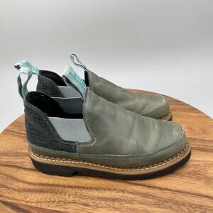 Georgia Boots Giant Romeo Shoes Womens 7 M Green Leather Slip On Casual Comfort